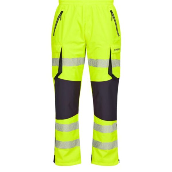 PULSAR® REACT Unisex Hi-Vis Waterproof Yellow Overtrousers Thumbnail