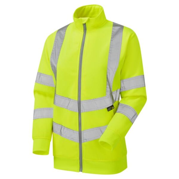 Women's Hi Vis Yellow Eshaal Zipped Sweatshirt Thumbnail